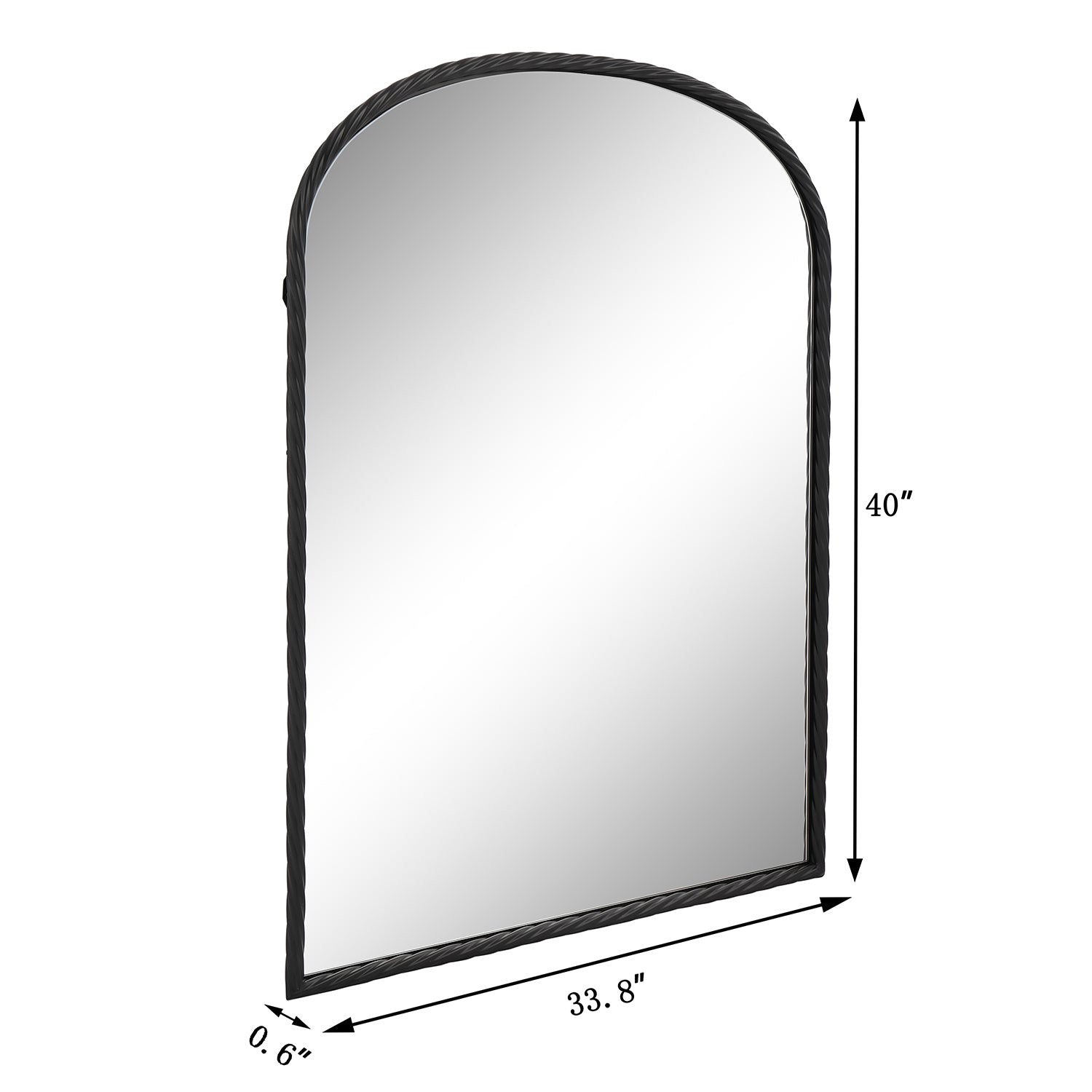 MacLuu Arch Metal Wall Mirror with Twisted Edge