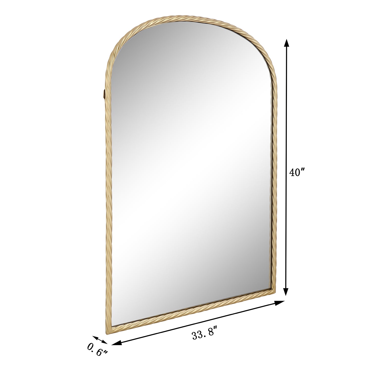 MacLuu Arch Metal Wall Mirror with Twisted Edge