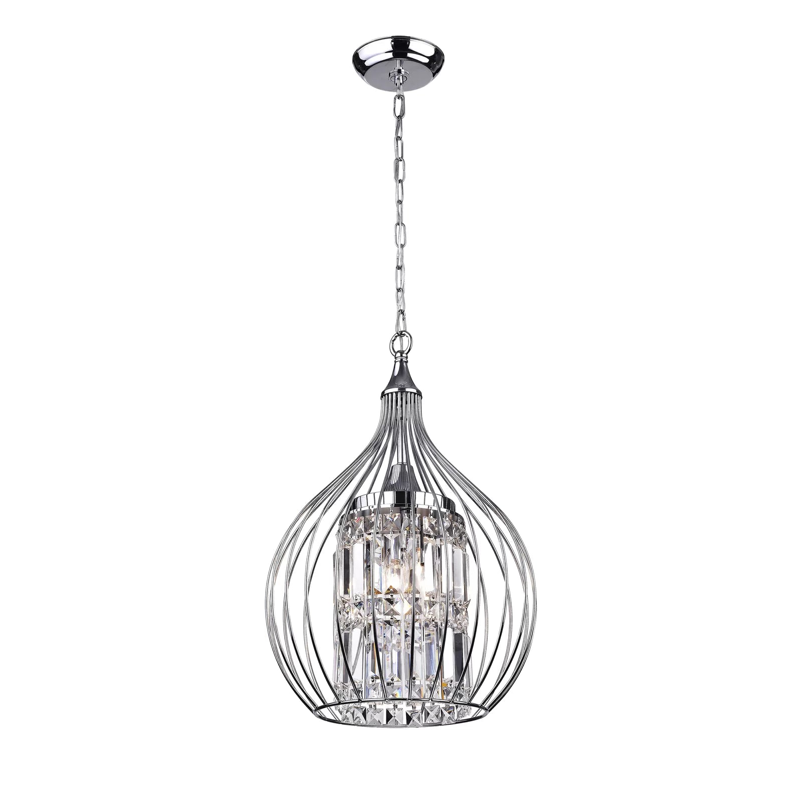 Wellyer 3 Light Globe Chandelier with Crystal Accents