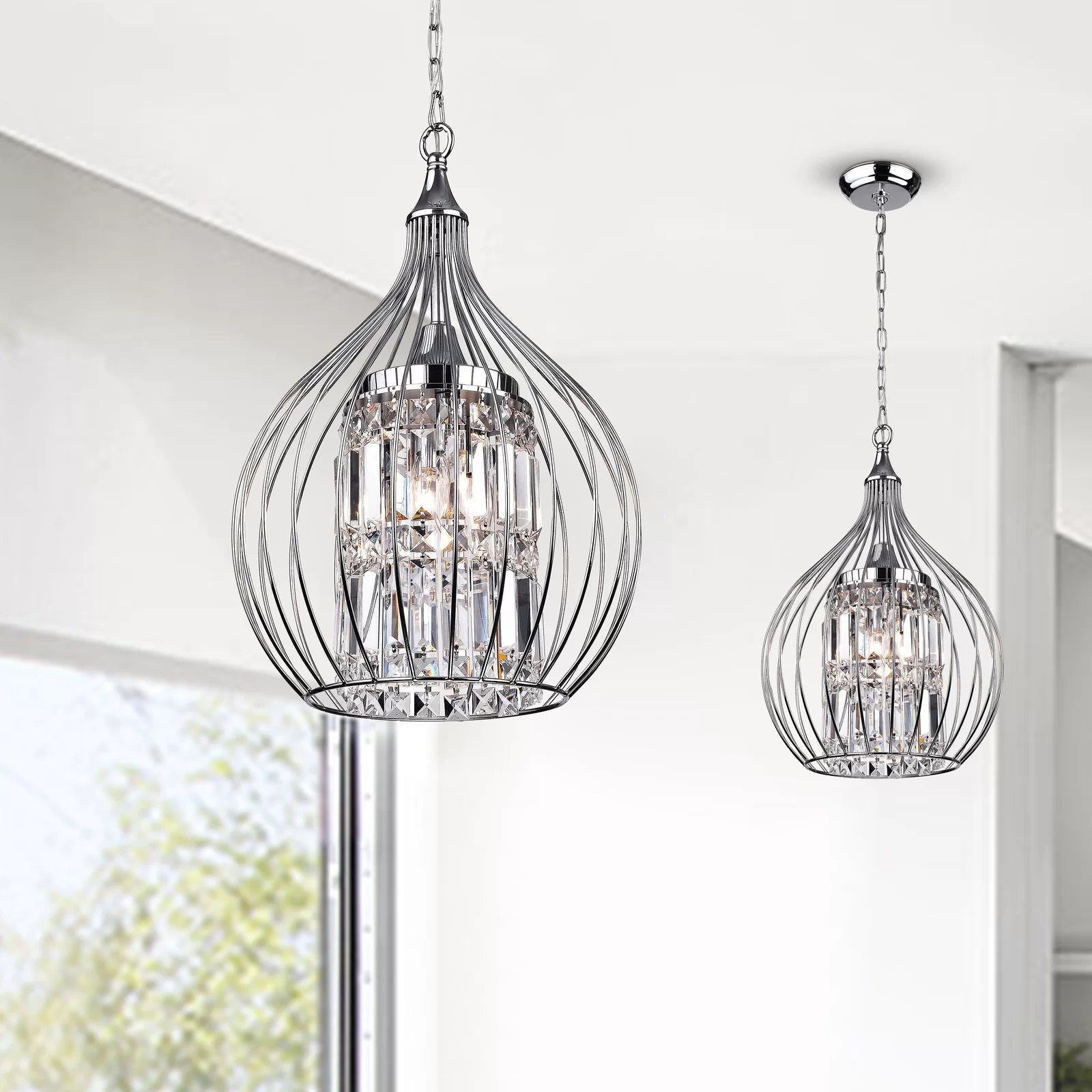 Wellyer 3 Light Globe Chandelier with Crystal Accents