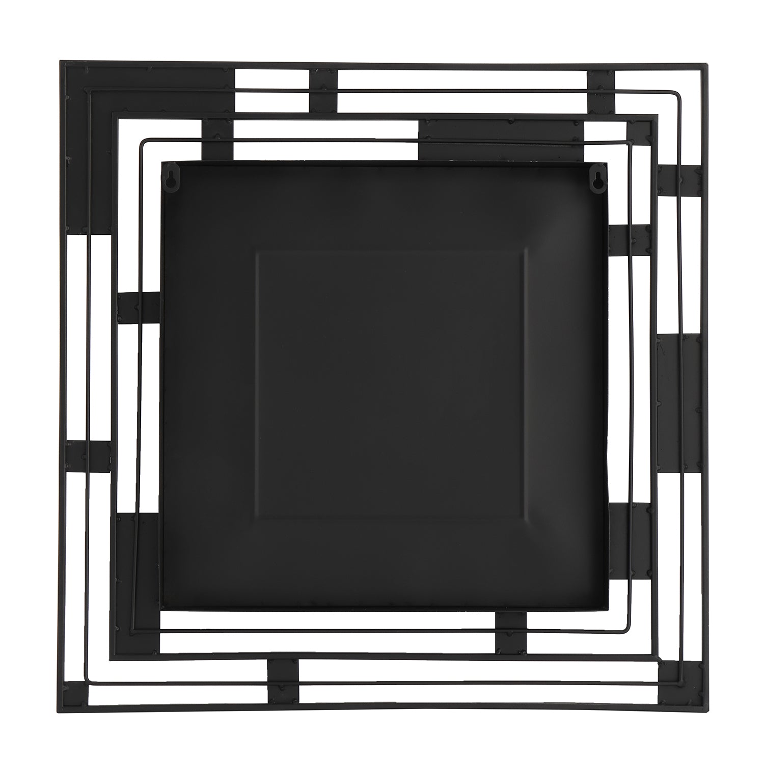 MacLuu Modern & Contemporary Black Square Metal Art Mirror Wall Decor