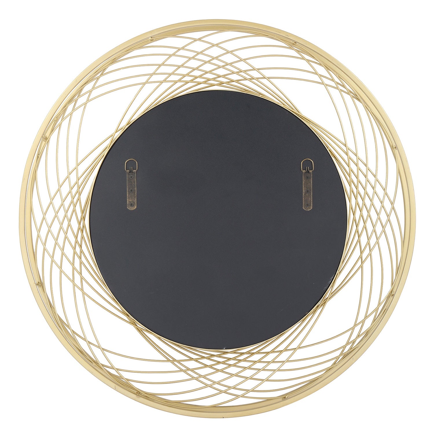 MacLuu Gold Art Round Mirror with Metal Wire Frame