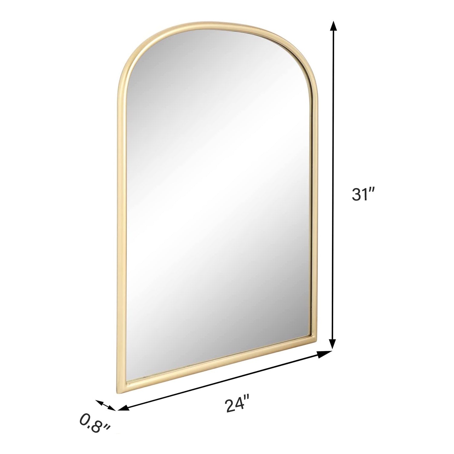 MacLuu Arch Metal Wall Mirror with Rounded Edge