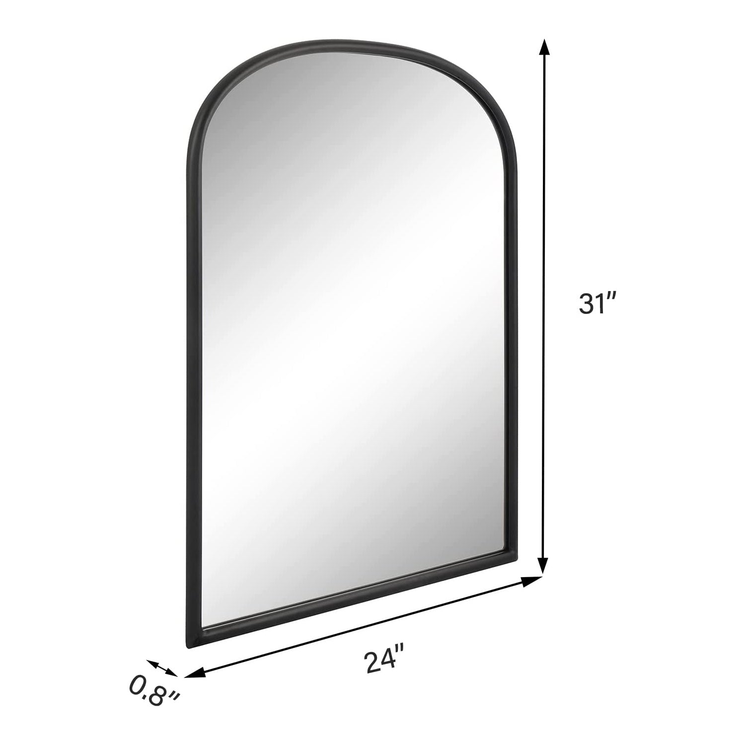 MacLuu Arch Metal Wall Mirror with Rounded Edge