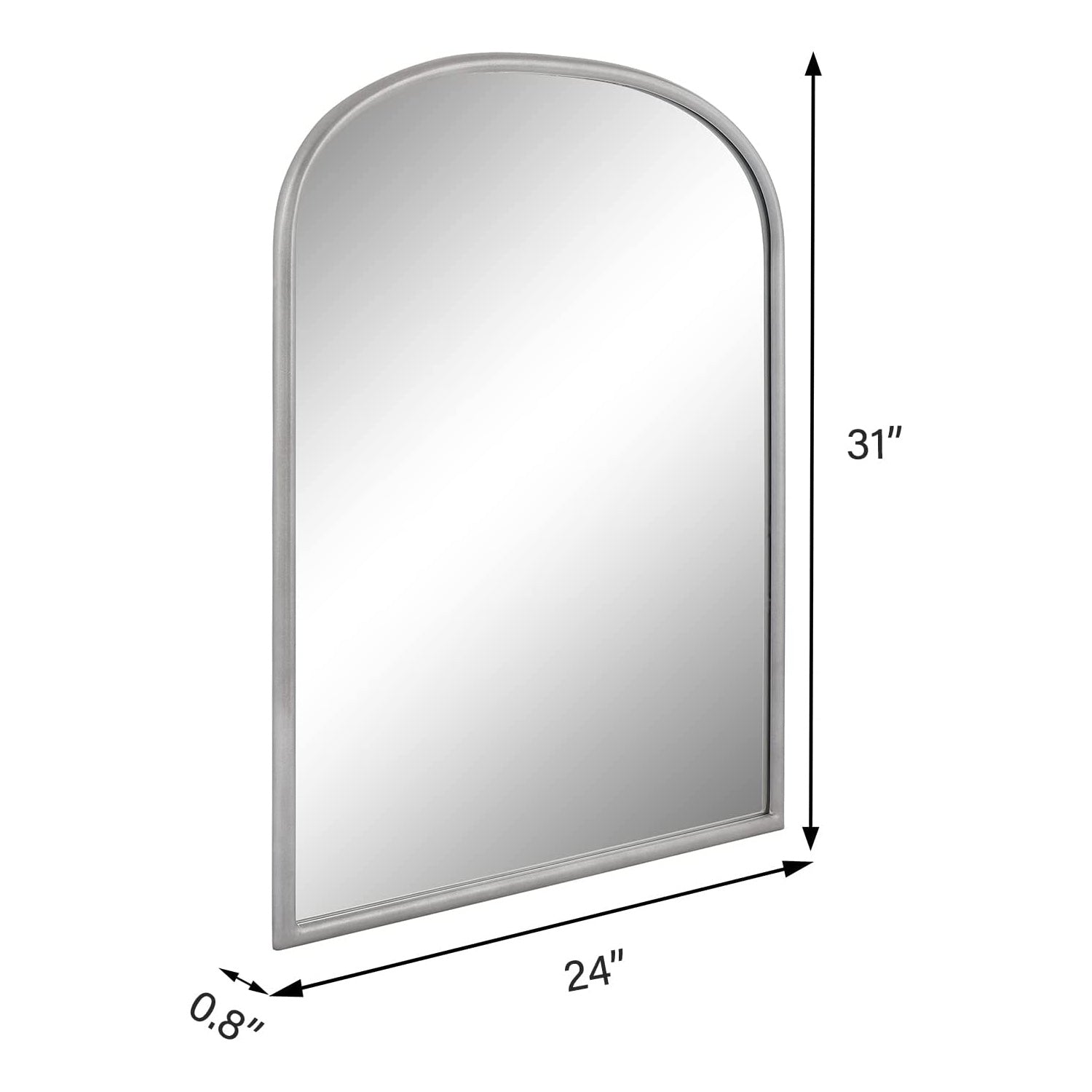 MacLuu Arch Metal Wall Mirror with Rounded Edge