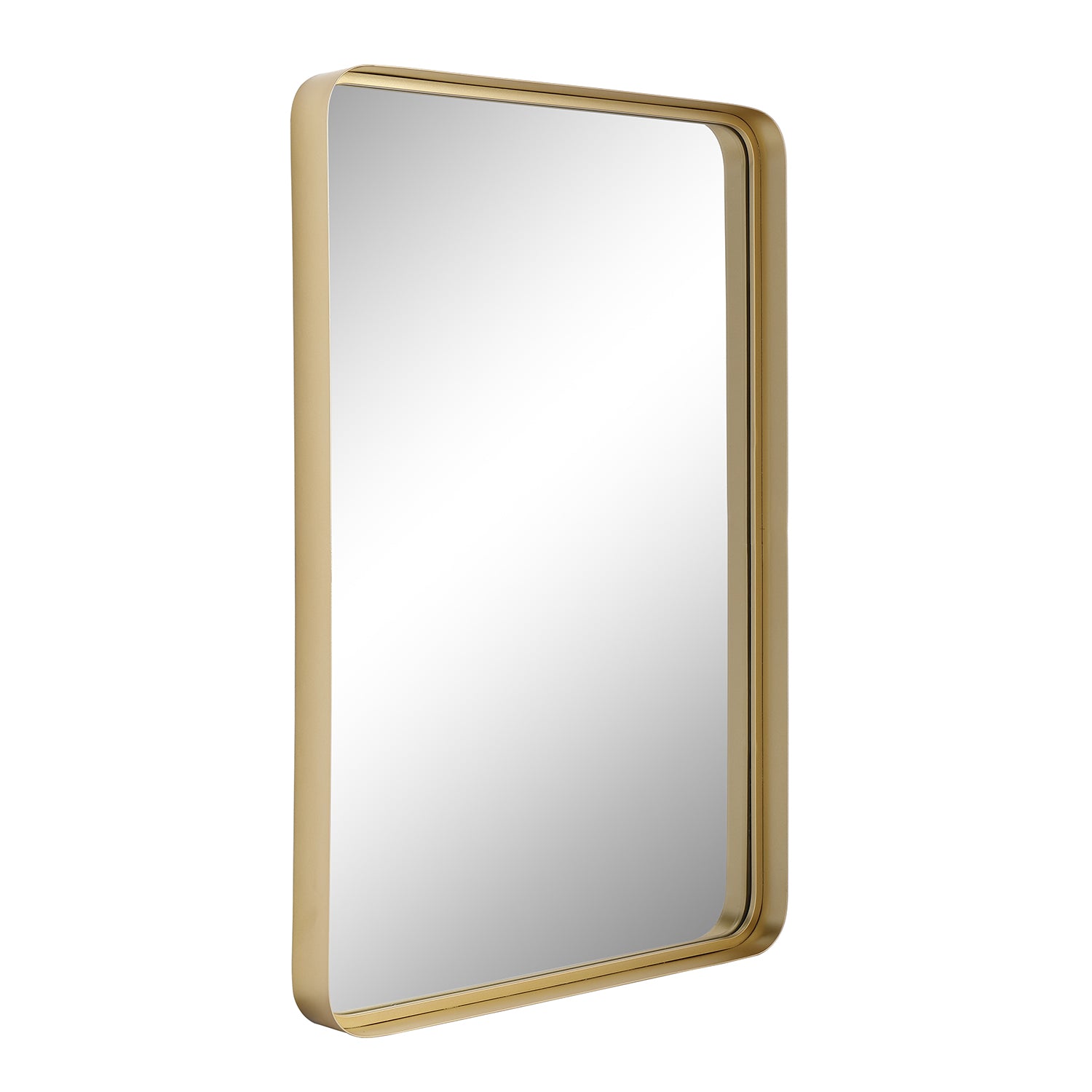 MacLuu Rectangle Rounded Corner Metal Wall Mirror