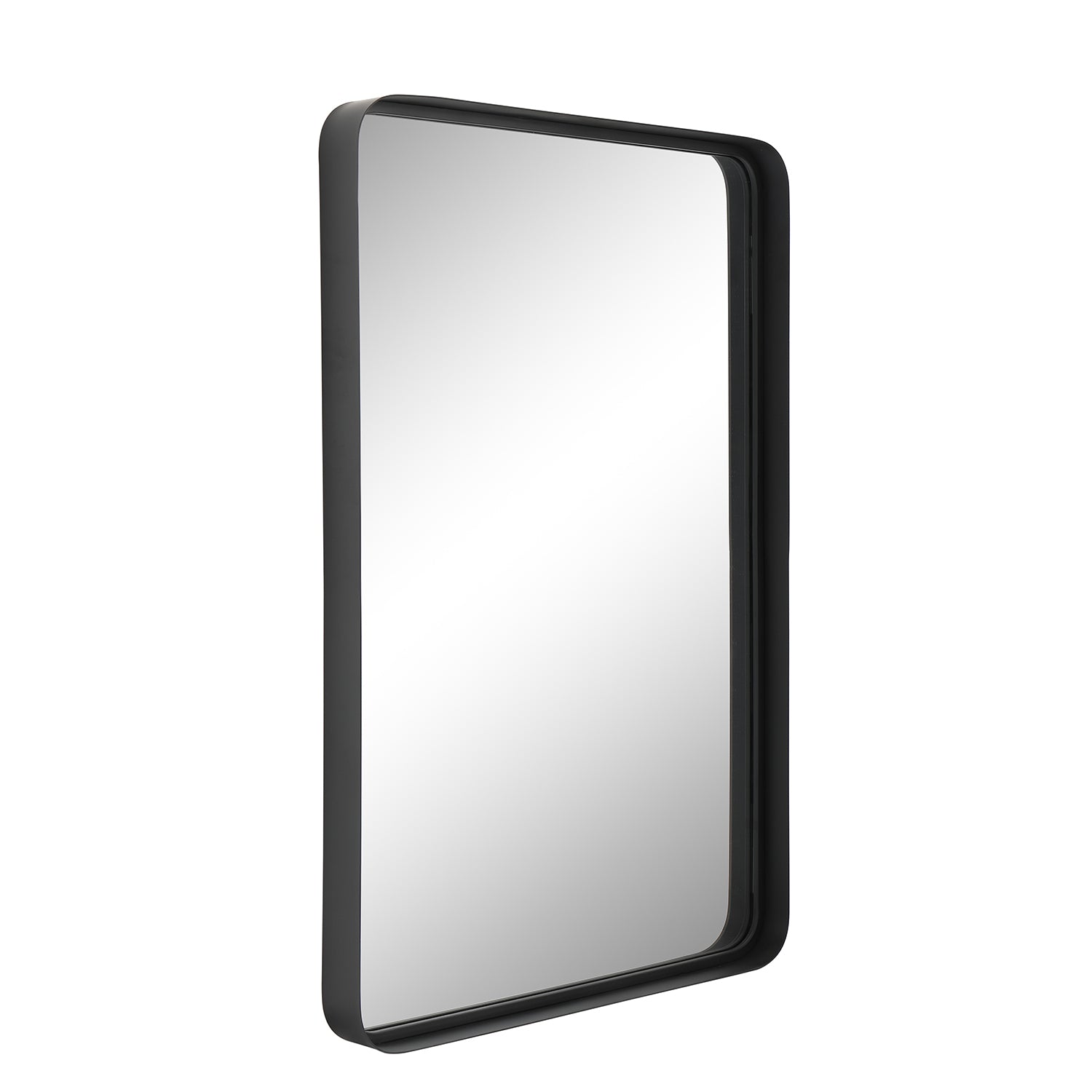 MacLuu Rectangle Rounded Corner Metal Wall Mirror