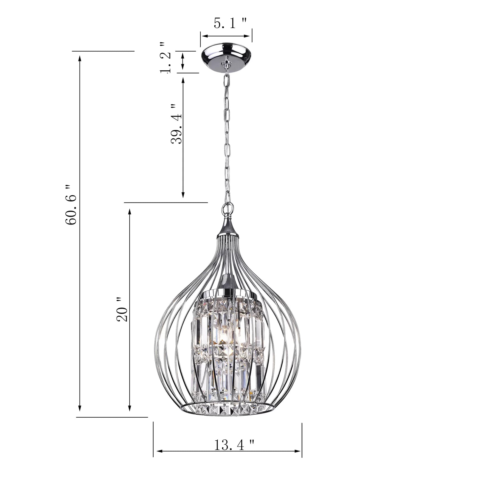 Wellyer 3 Light Globe Chandelier with Crystal Accents