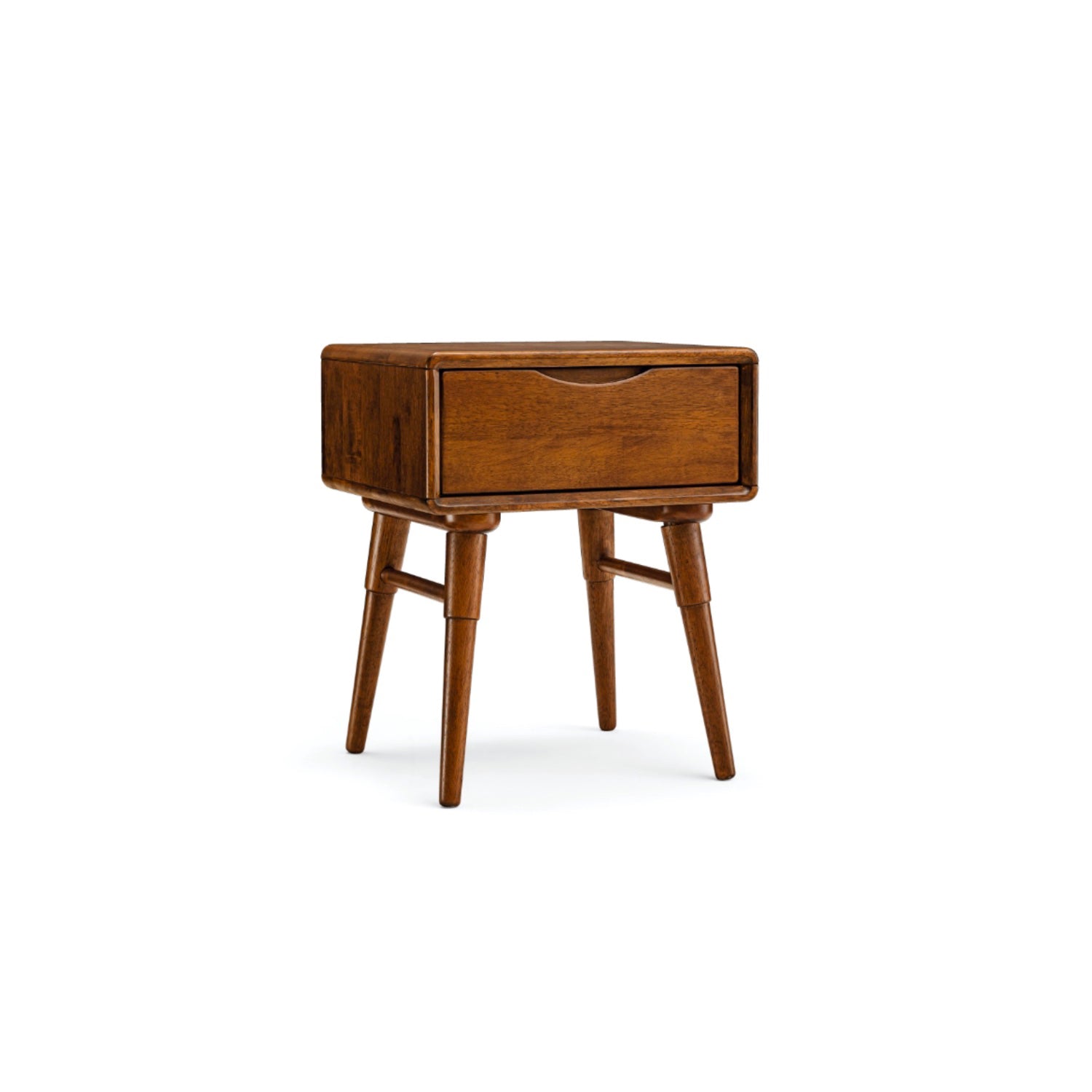 MacLuu Mid Century Modern Solid Wood 1-Drawer Nightstand