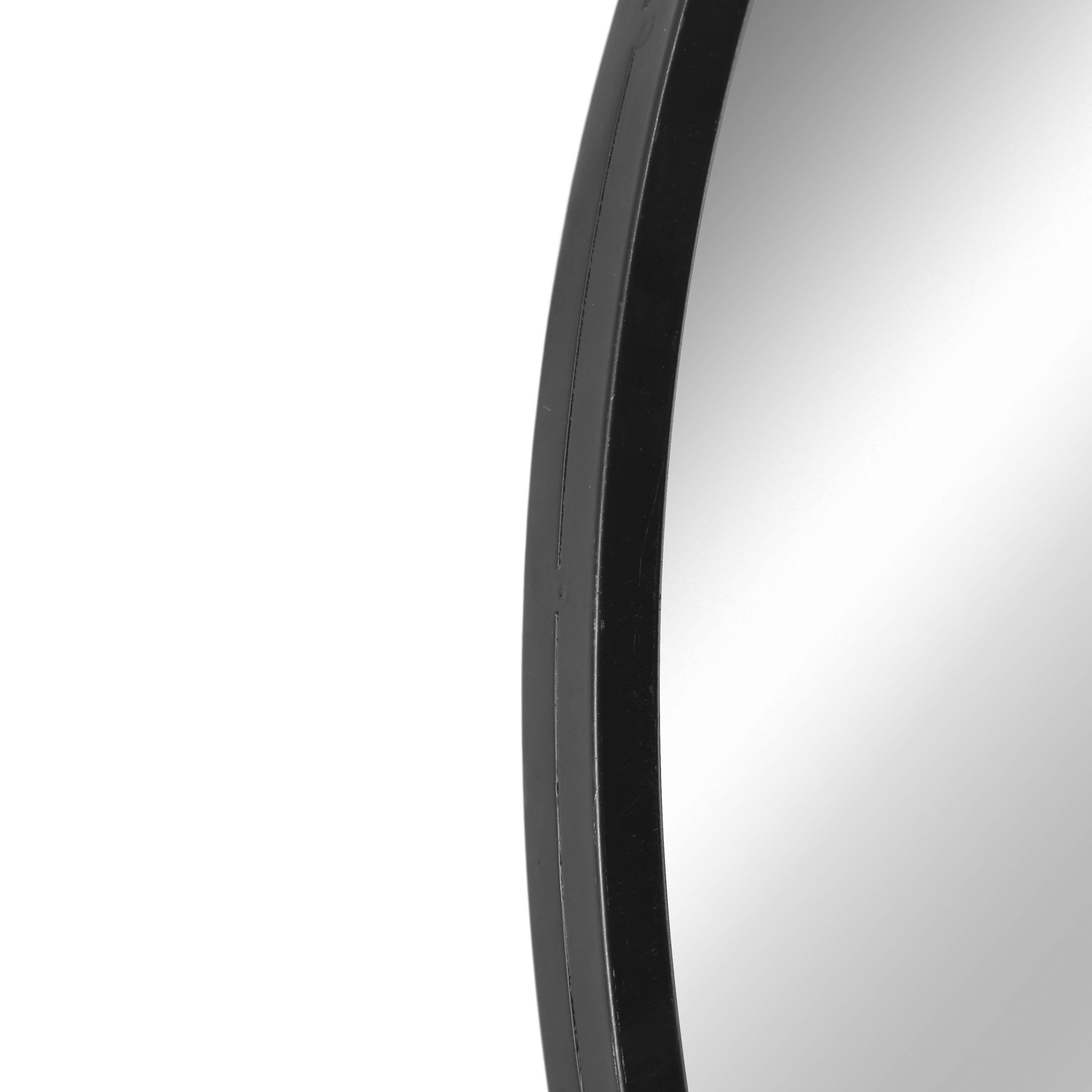 MacLuu Black Round Metal Mirror for Wall Decor with Hanging Ring