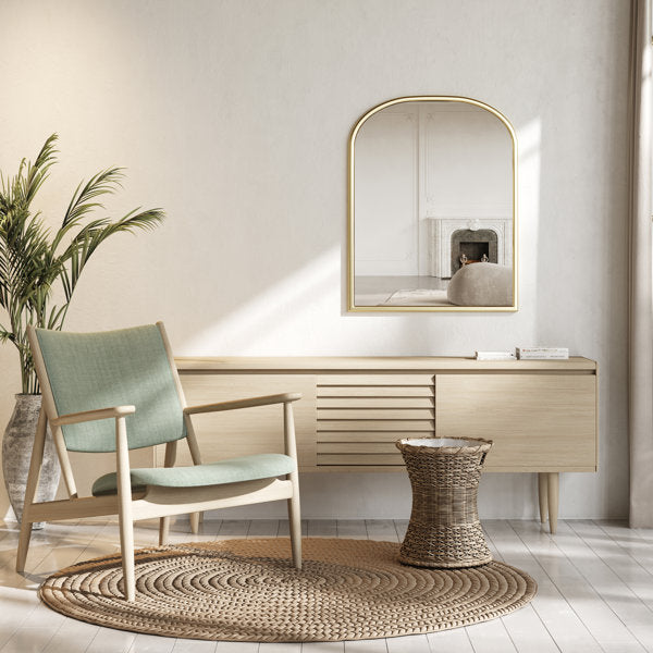 MacLuu Arch Metal Wall Mirror with Rounded Edge