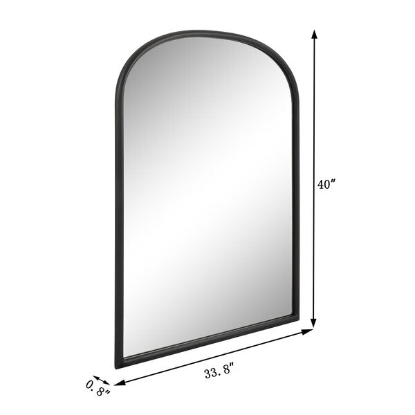 MacLuu Arch Metal Wall Mirror with Rounded Edge