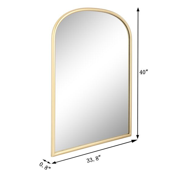 MacLuu Arch Metal Wall Mirror with Rounded Edge