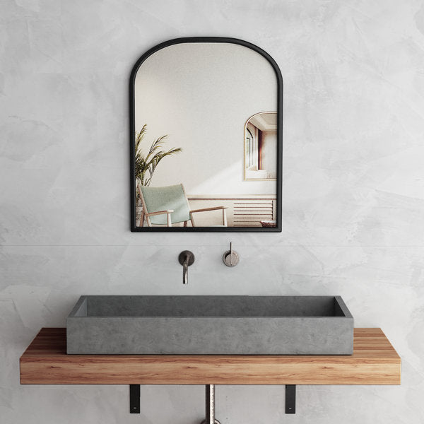 MacLuu Arch Metal Wall Mirror with Rounded Edge