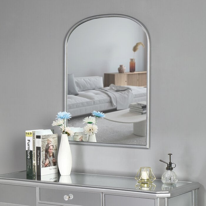 MacLuu Arch Metal Wall Mirror with Rounded Edge