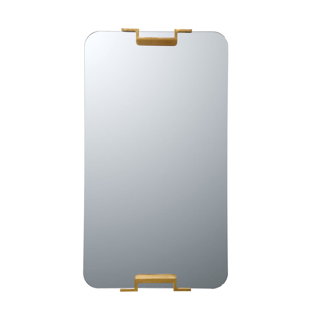 MacLuu Frameless Rectangular Gold Metal Wall Mirror