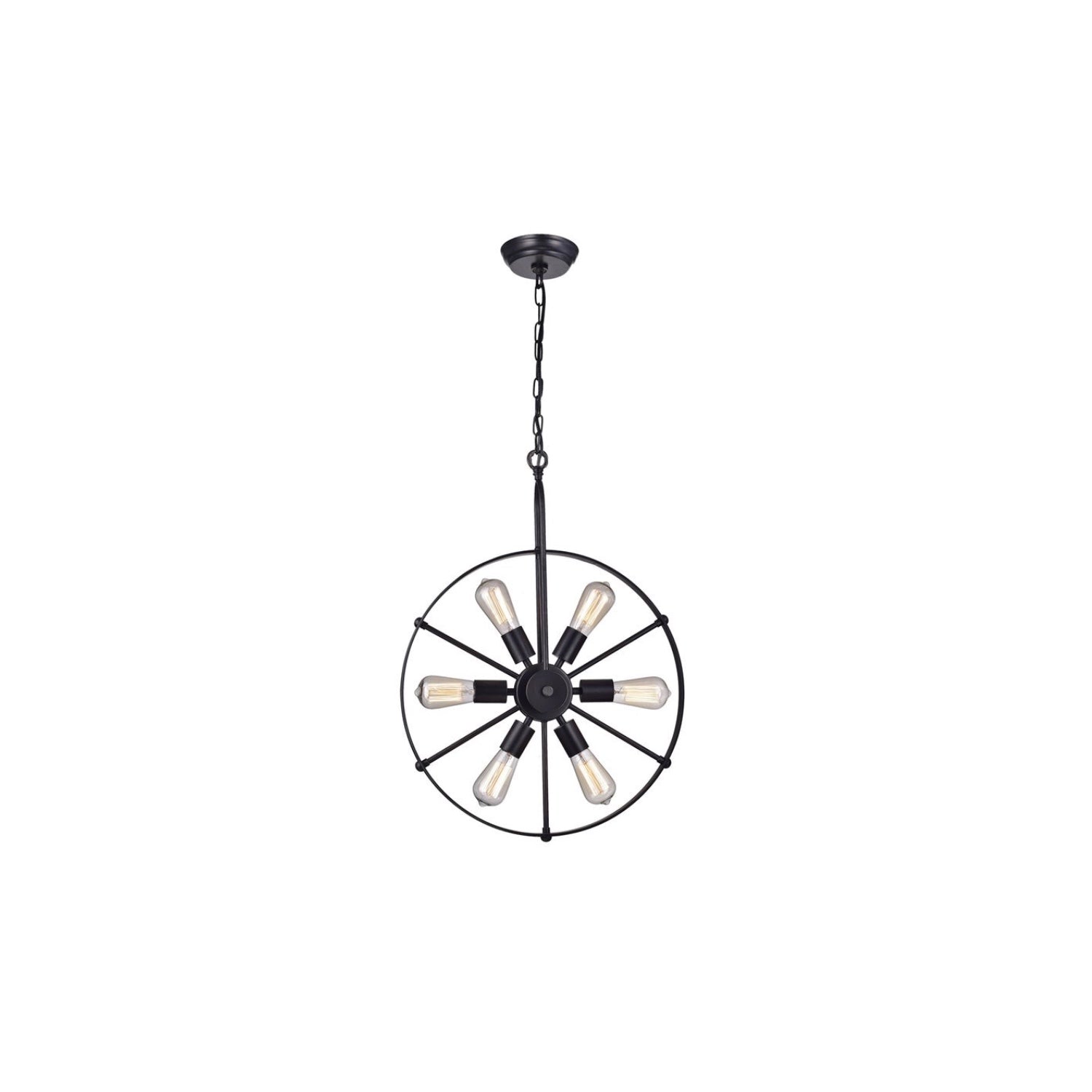 6-Light Geometric Sputnik Sphere Chandelier