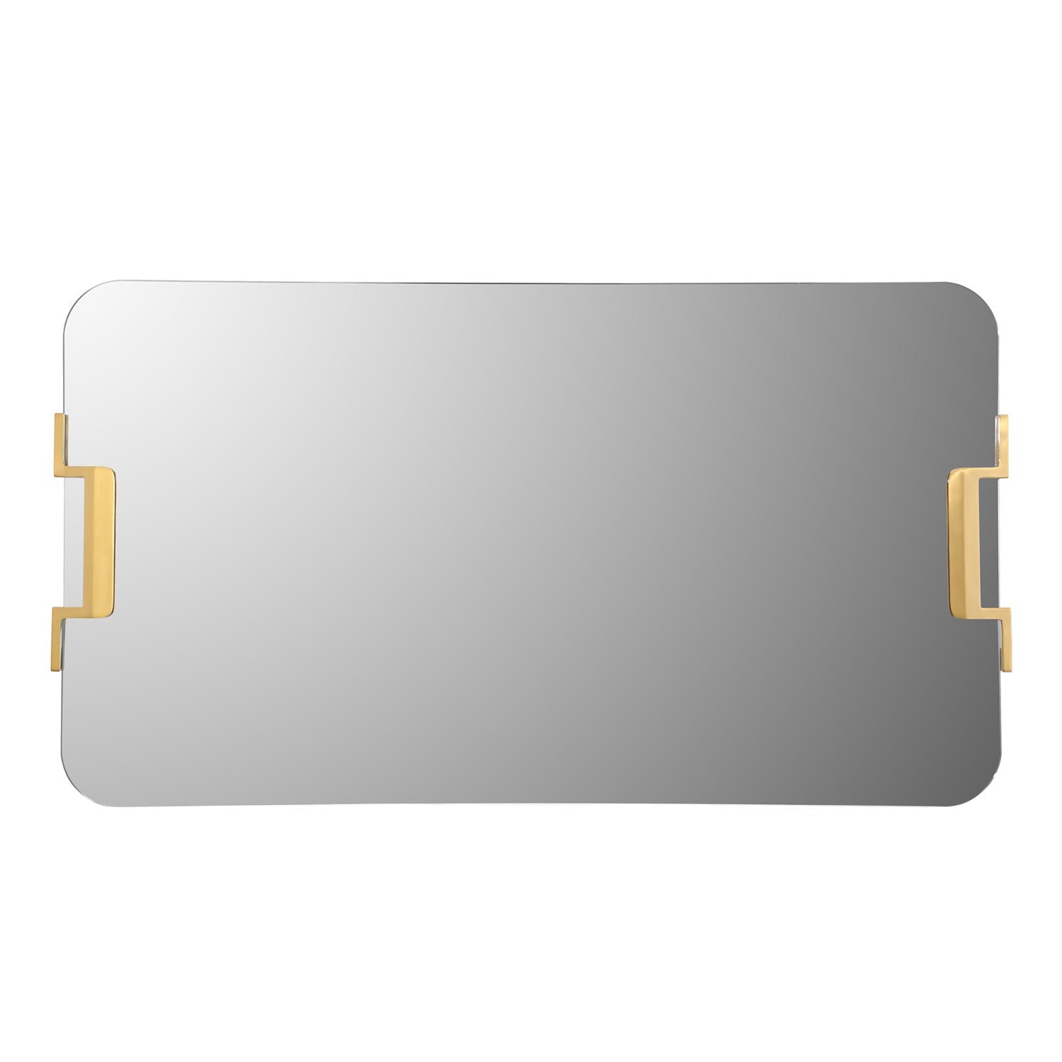 MacLuu Frameless Rectangular Gold Metal Wall Mirror