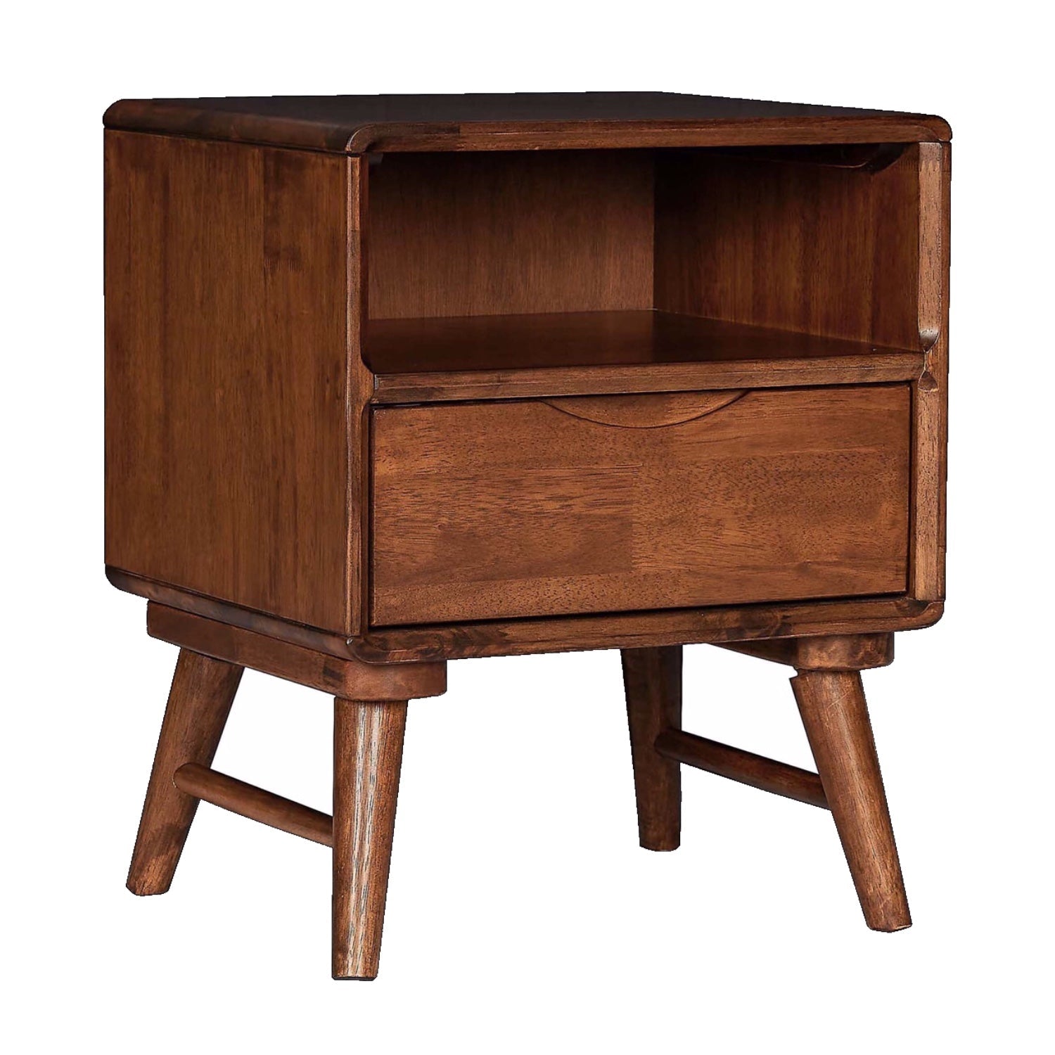 MacLuu Scandinavian Solid Wood 1-Drawer Night Stand