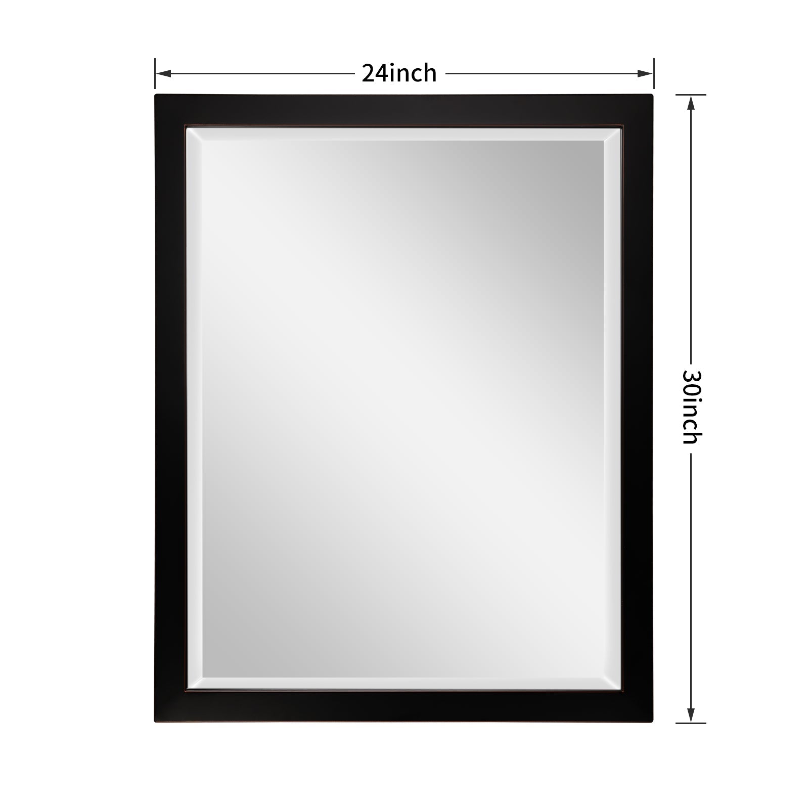 MacLuu Rectangle Oil Rubbed Bronze Black Wall Mirror