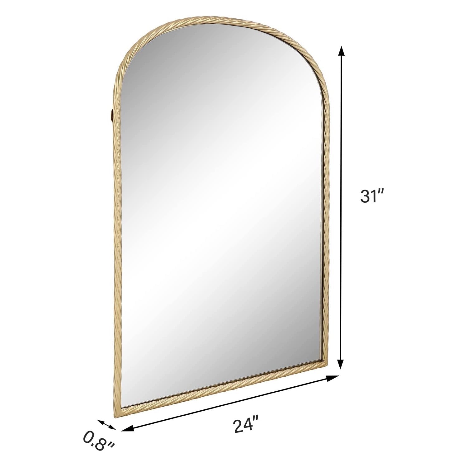 MacLuu Arch Metal Wall Mirror with Twisted Edge