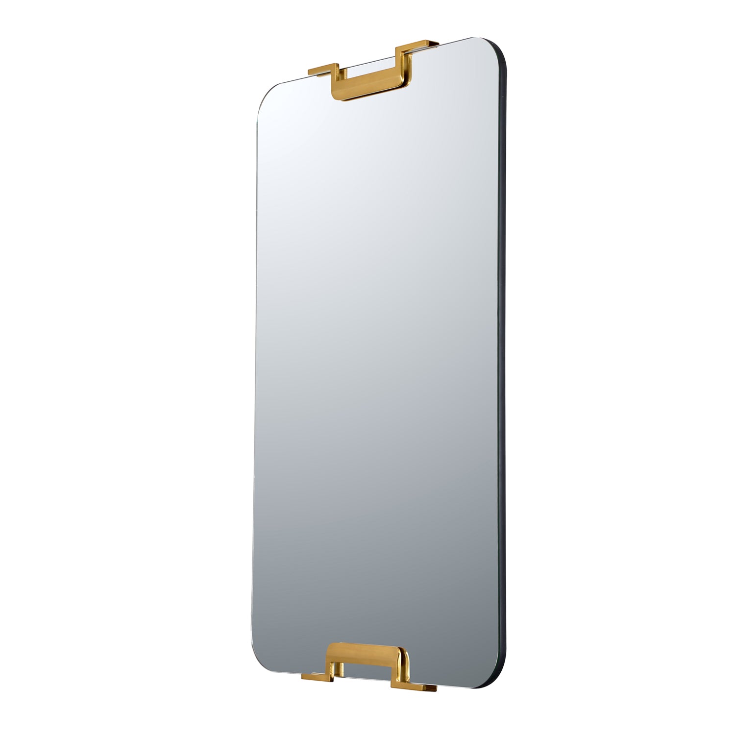 MacLuu Frameless Rectangular Gold Metal Wall Mirror