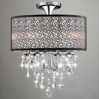 4-Light Chrome Finish Drum Chandelier