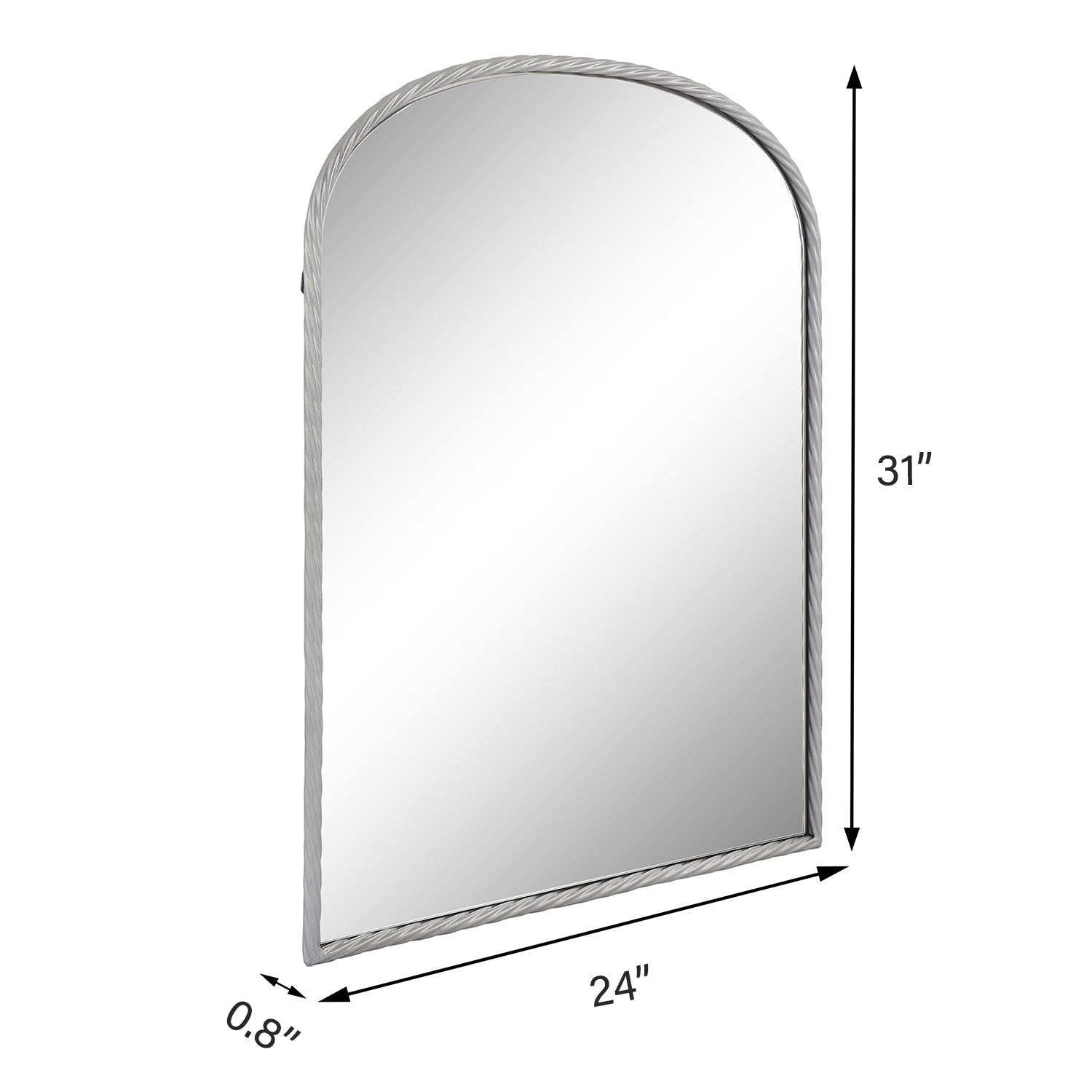 MacLuu Arch Metal Wall Mirror with Twisted Edge