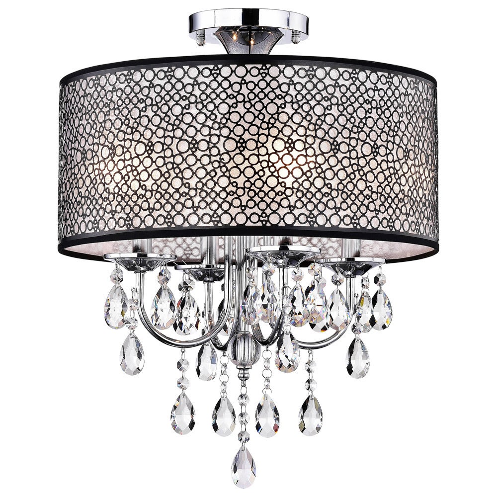 4-Light Chrome Finish Drum Chandelier