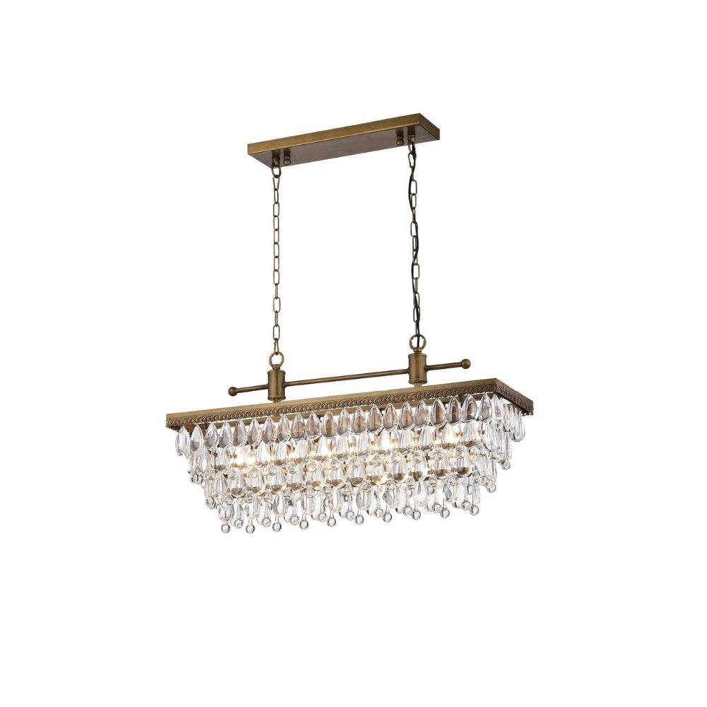 4-Light Tiered Chandelier with Crystal Accents