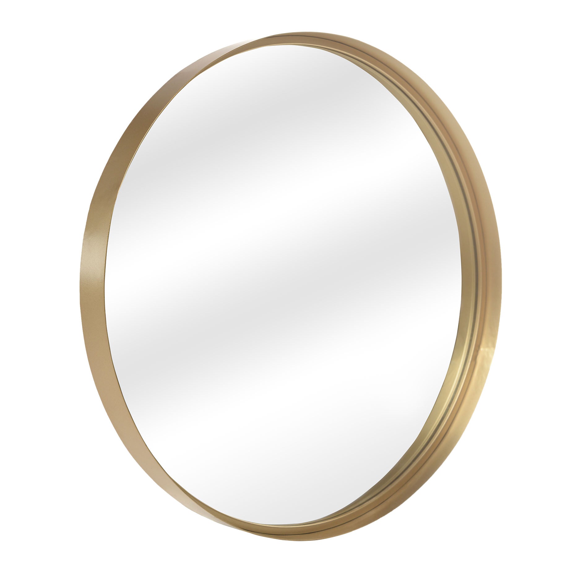 MacLuu 20 Inch Round Metal Wide Frame Wall Mirror