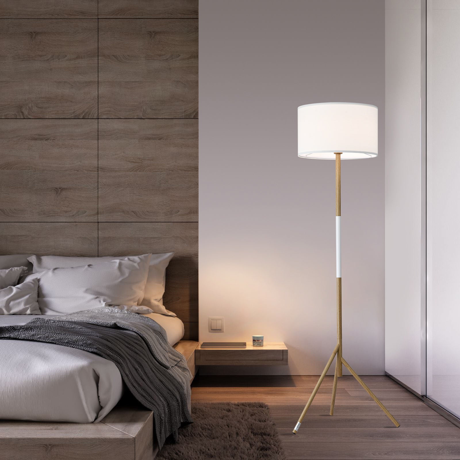 MacLuu 63 Inch Tripod Floor Lamp