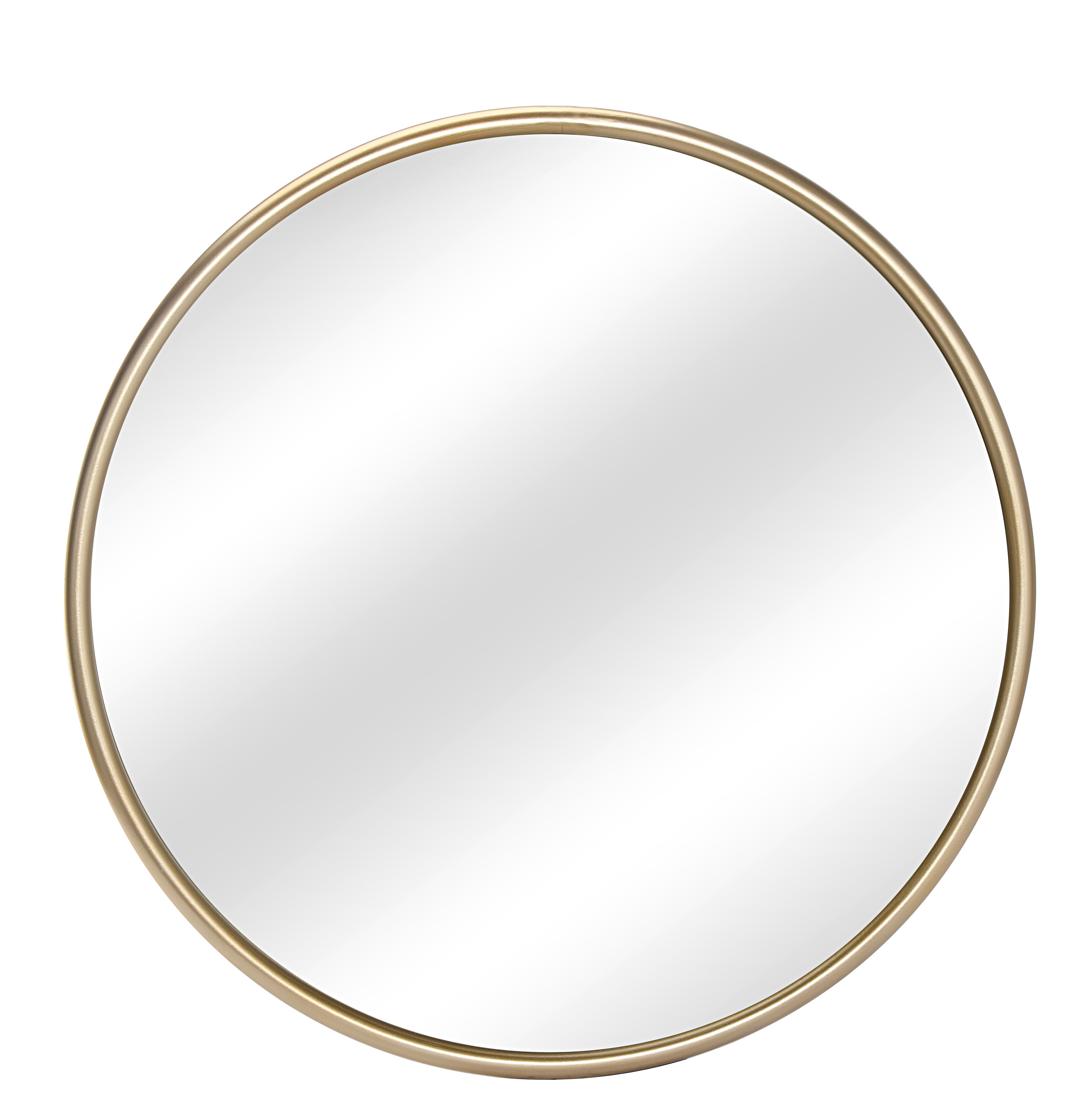 MacLuu 24 Inch Gold Round Metal Wall Mirror