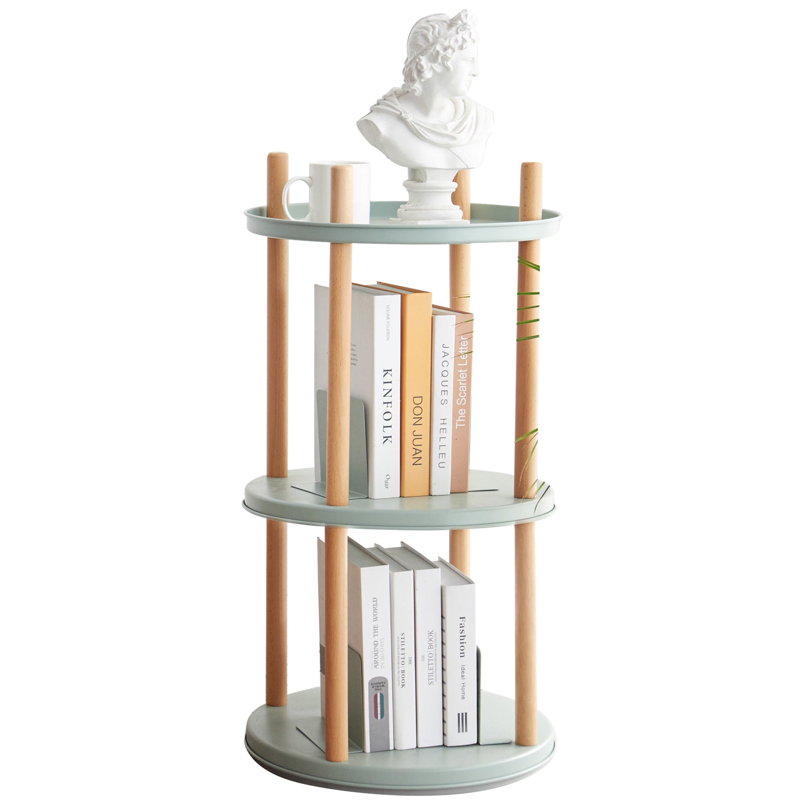 360 Degrees Rotating Bookshelf Storage Shelf