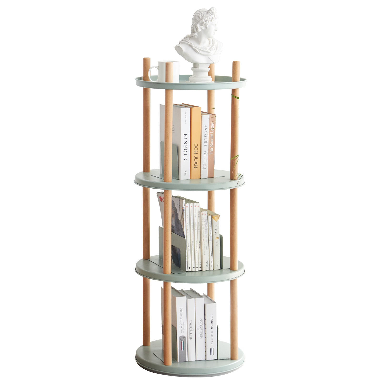 360 Degrees Rotating Bookshelf Storage Shelf