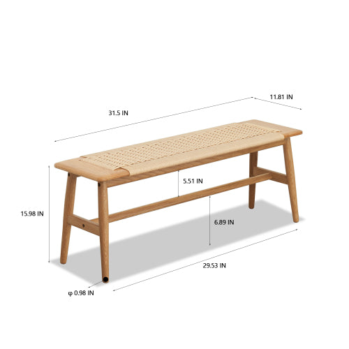 Design Natural Oak Wood Dining Bench