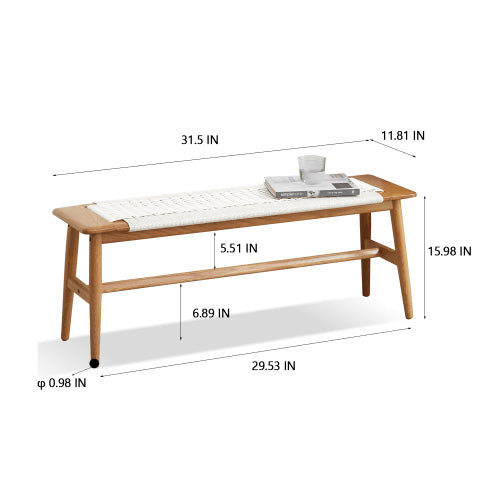 Design Natural Oak Wood Dining Bench