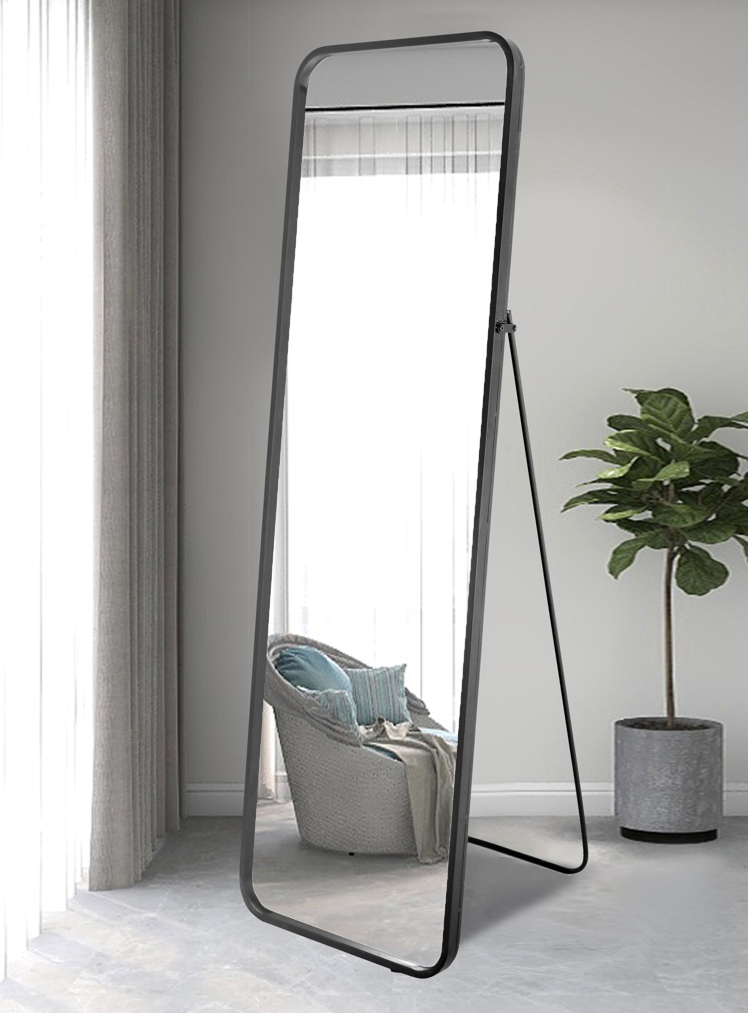 MacLuu 63.75 Inch Rectangle Full-length Metal Mirror