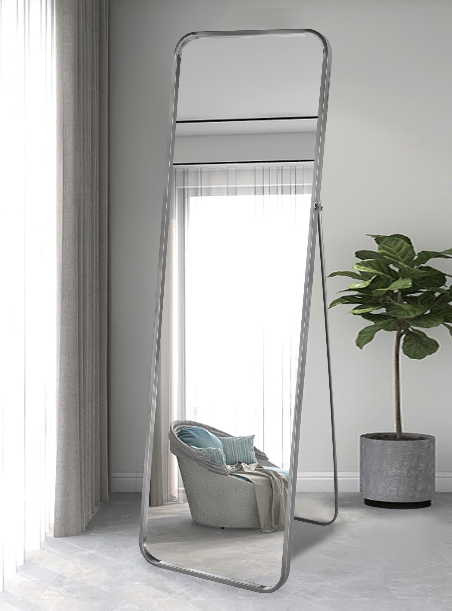 MacLuu 63.75 Inch Rectangle Full-length Metal Mirror