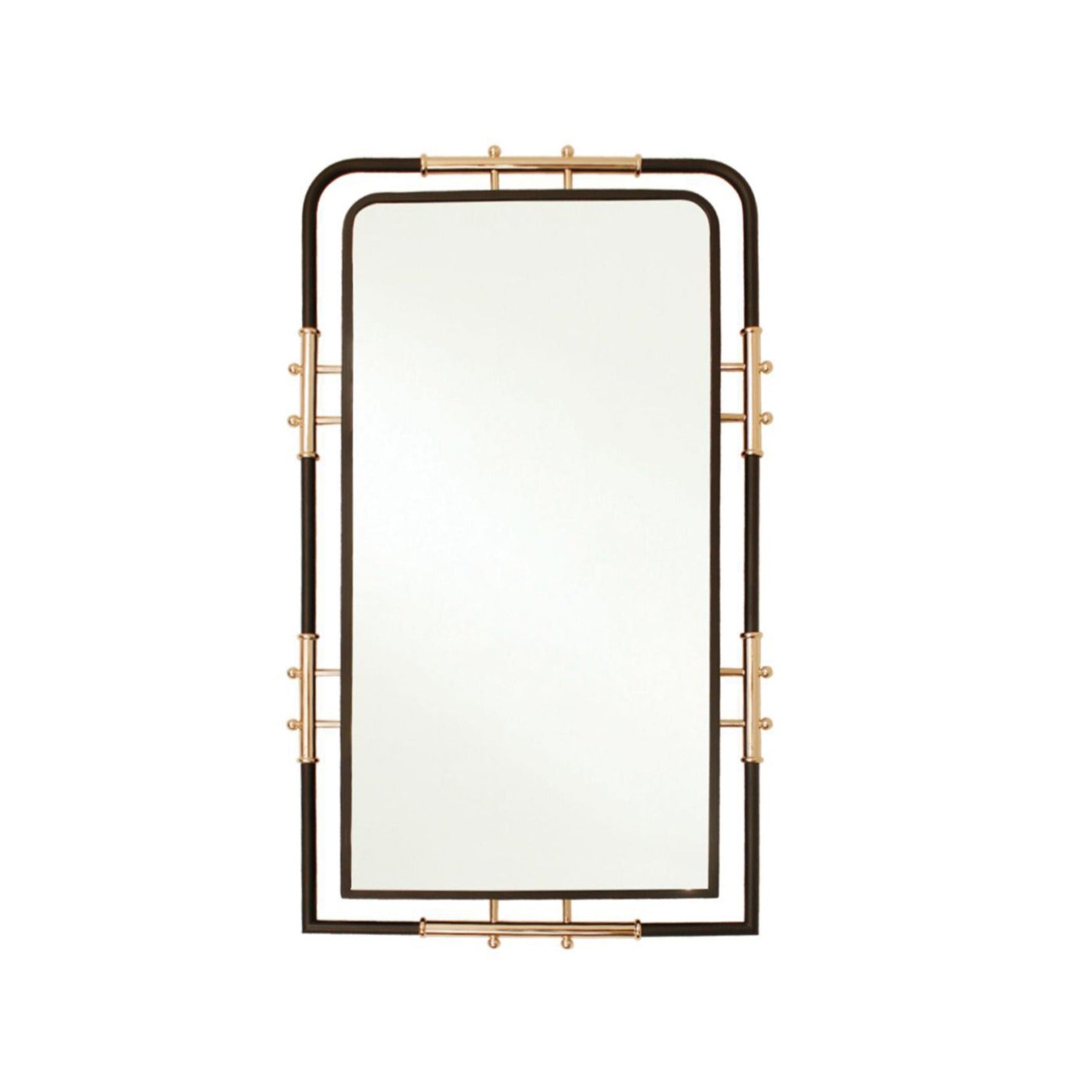 MacLuu Black and Gold Rectangle Wall Mirror