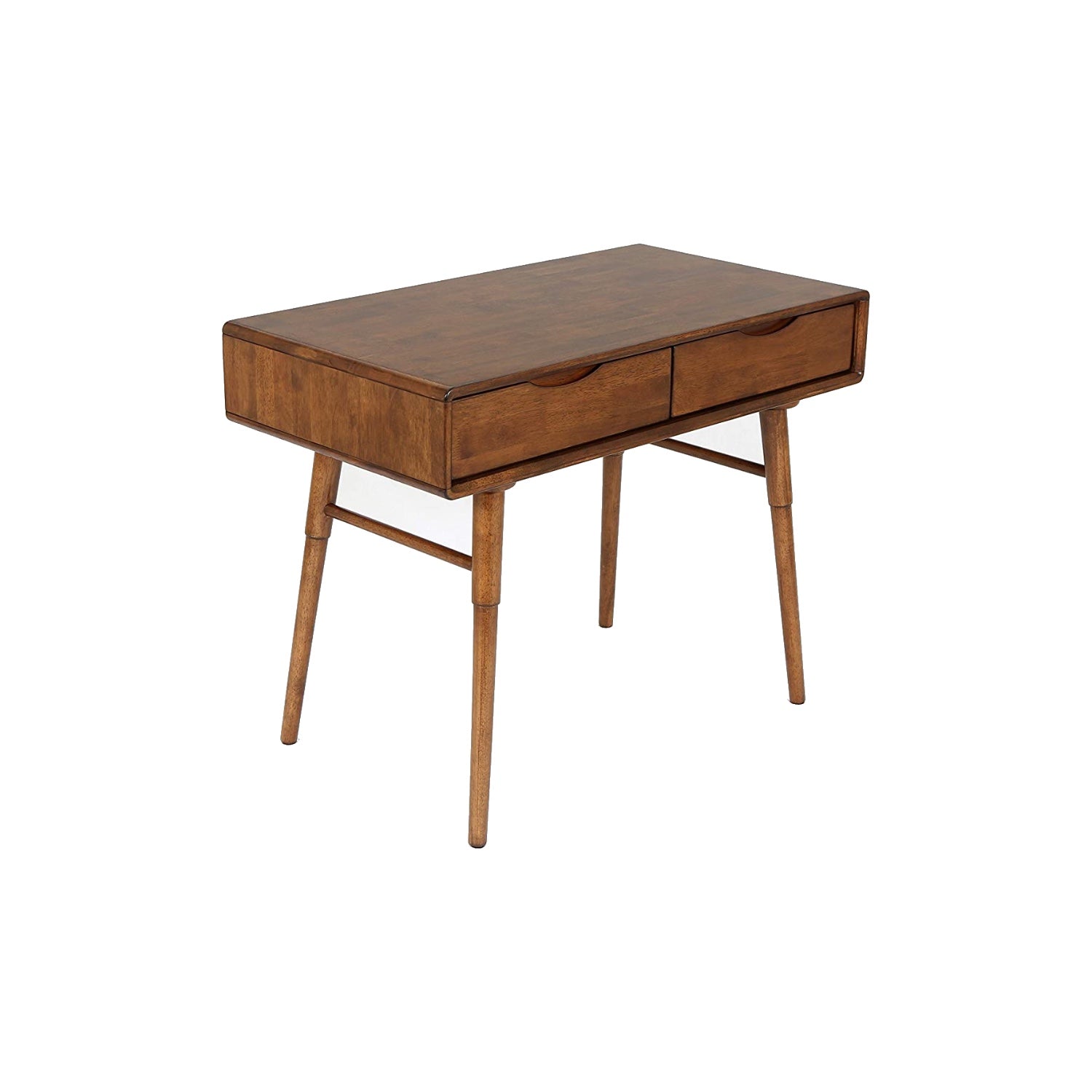 MacLuu Mid Century Modern Solid Wood Writing Desk with Drawers