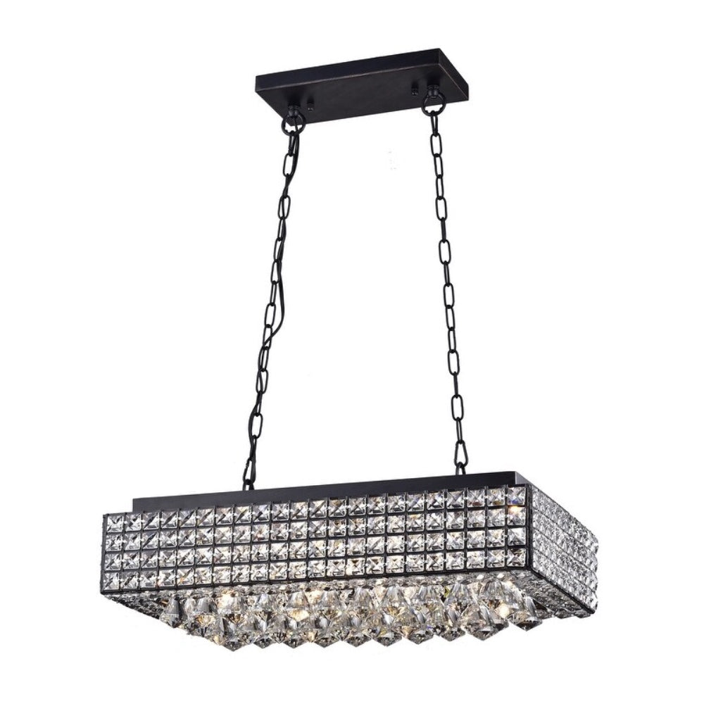 8-Light Black Crystal Chandelier