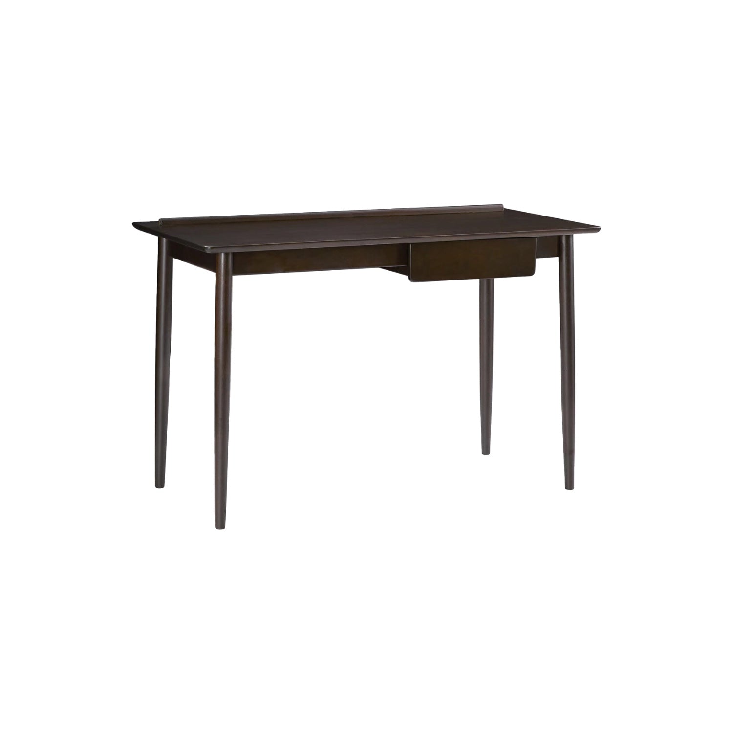 MacLuu Mid Century Modern Solid Wood Writing Desk with Drawer Dark Walnut