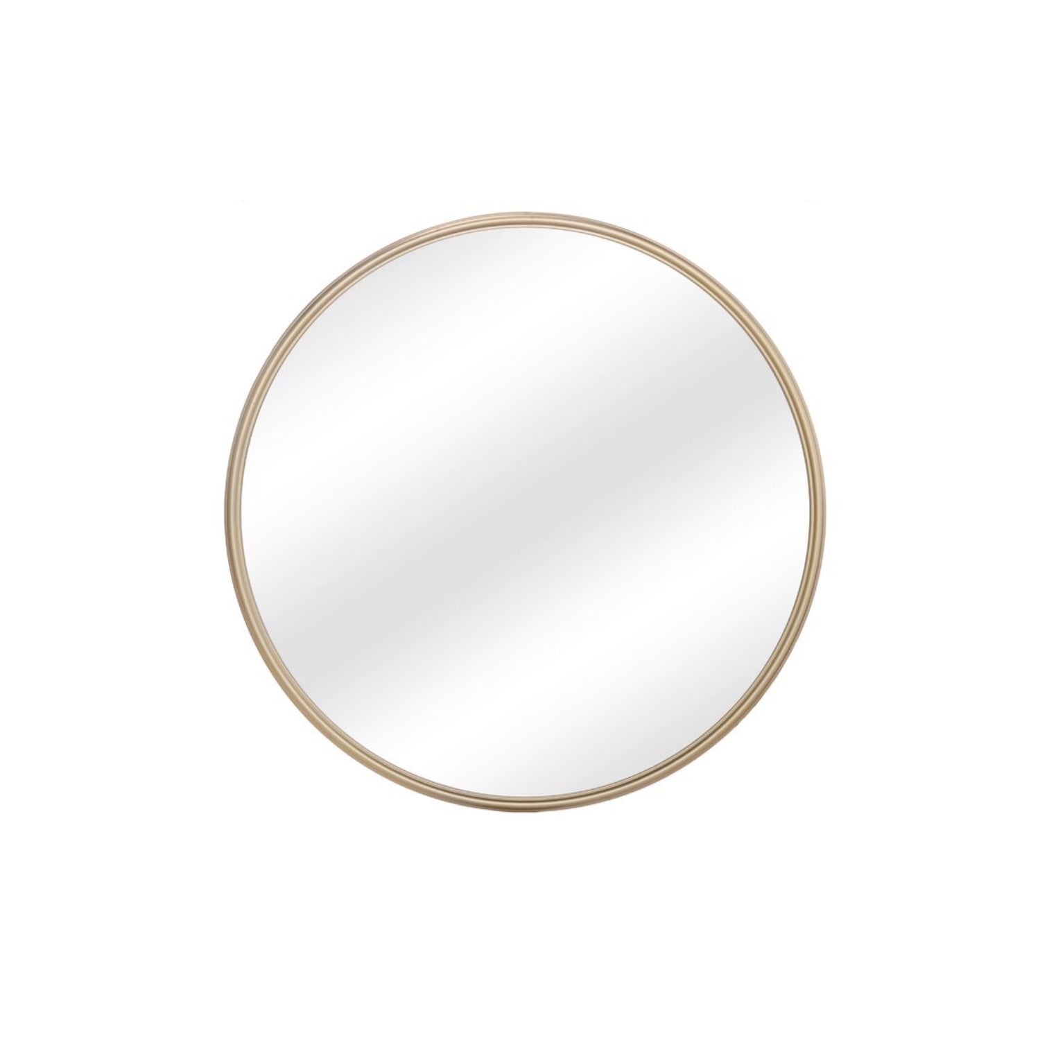 MacLuu 30 Inch Gold Round Metal Wall Mirror