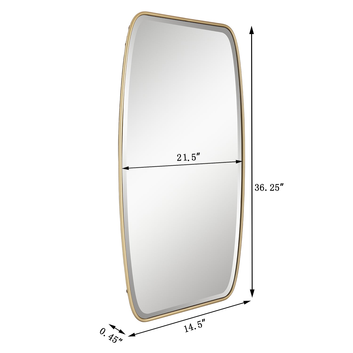 MacLuu 36 Inch Oval Angled Beveled Wall Mirror