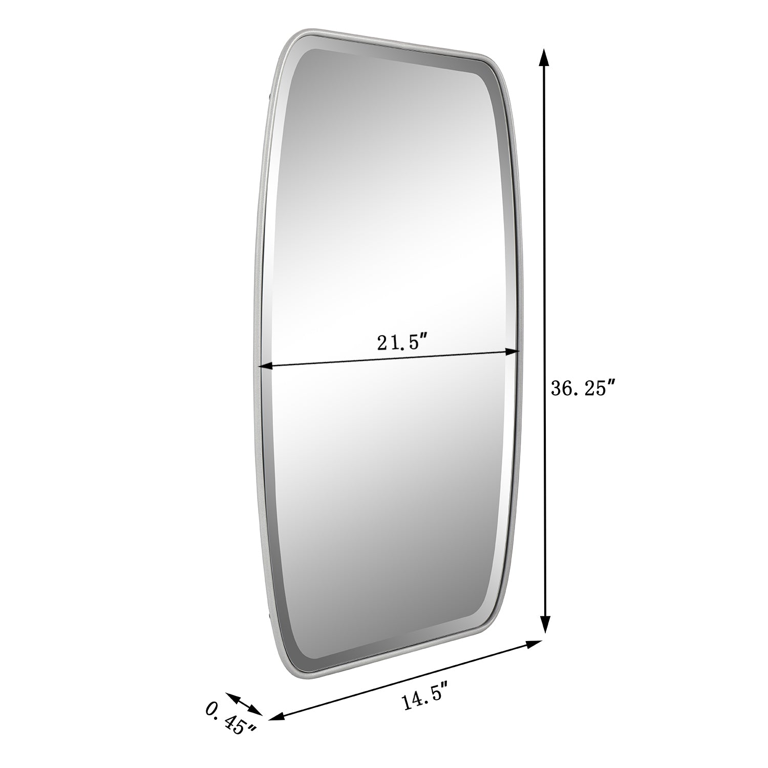 MacLuu 36 Inch Oval Angled Beveled Wall Mirror