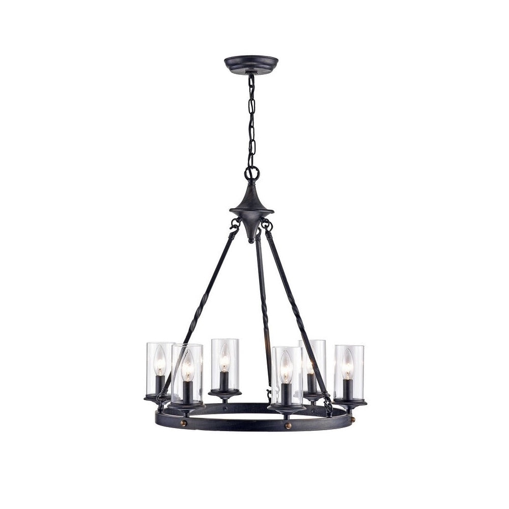 6-Light Candle Style Wheel Chandelier