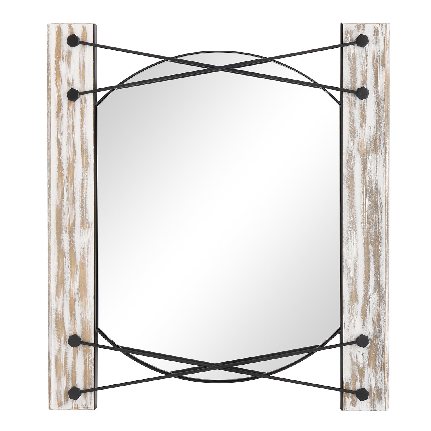 MacLuu Rustic Wood Wall Mirror