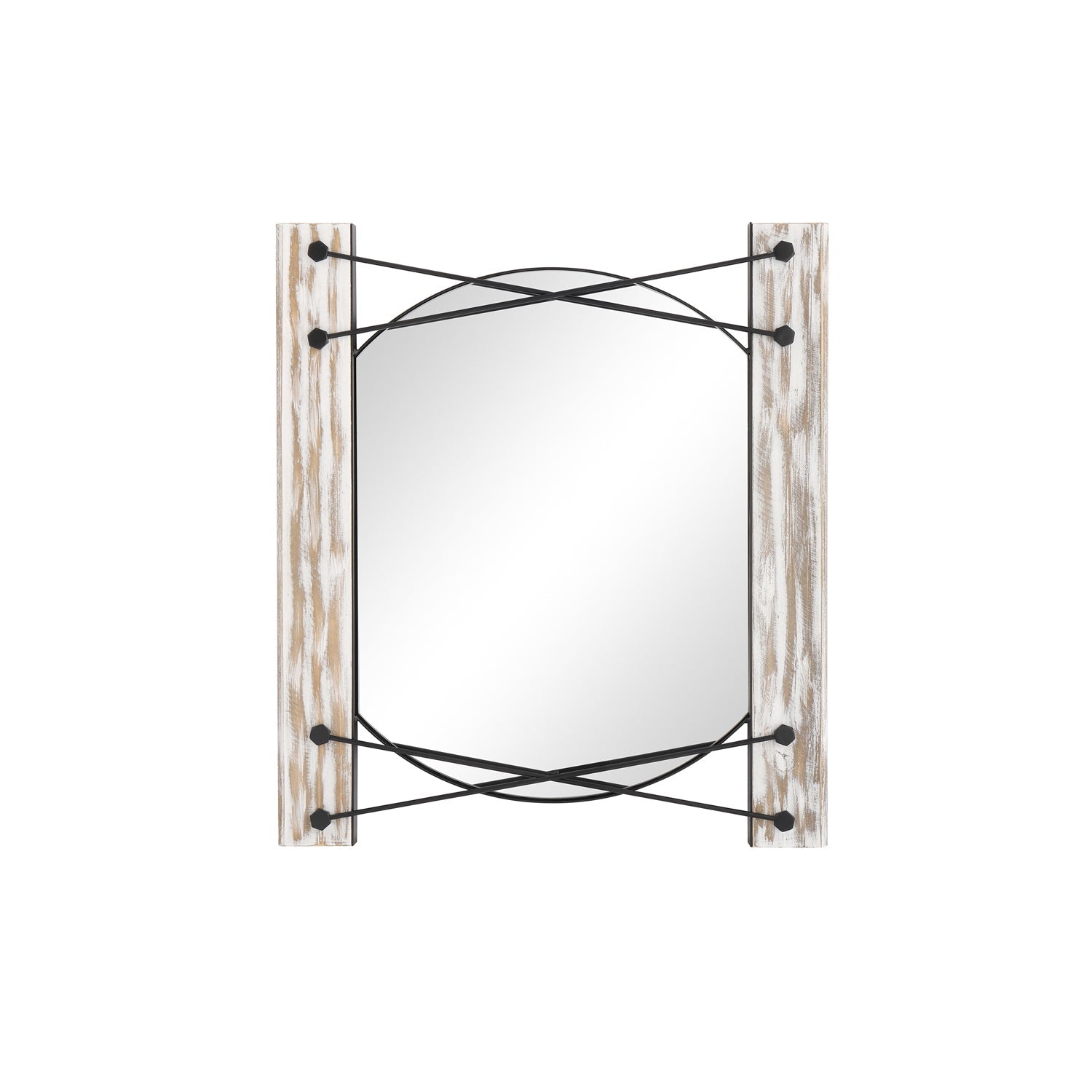 MacLuu Rustic Wood Wall Mirror