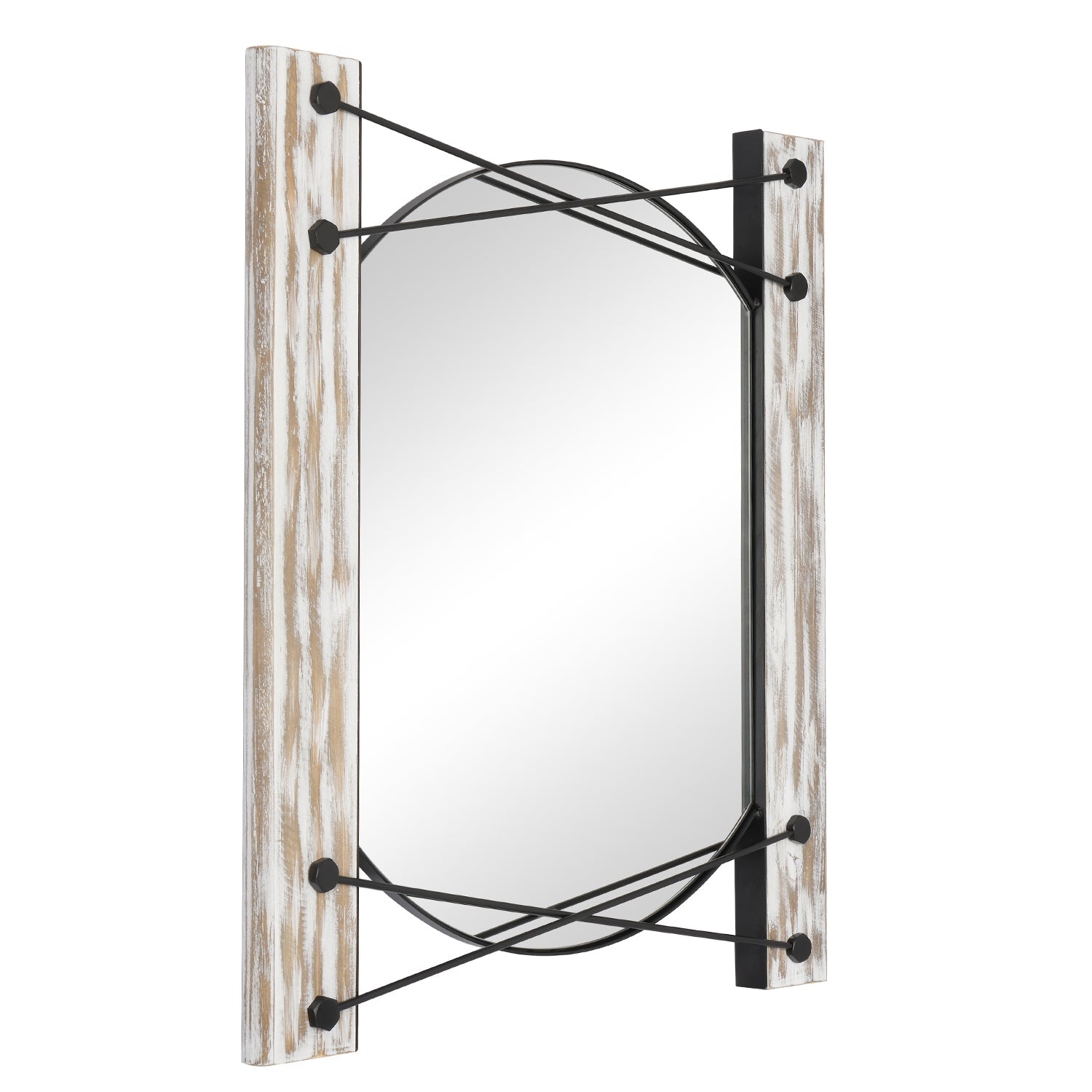 MacLuu Rustic Wood Wall Mirror